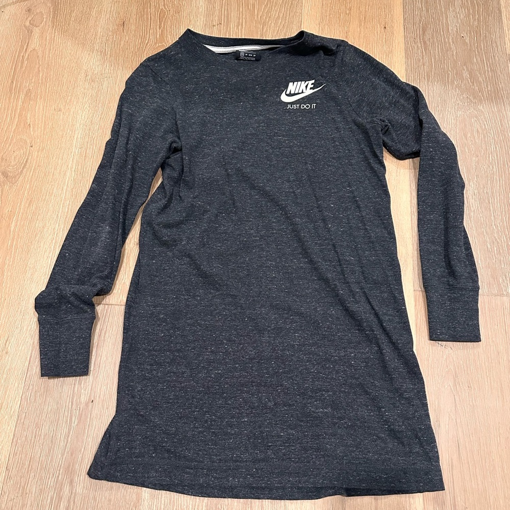 Nike T-Shirt Dress Womens XS Gray Long Sleeve